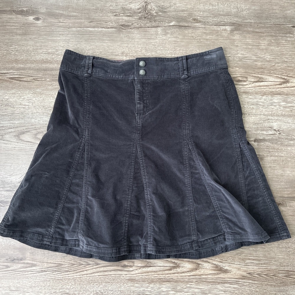 Athleta Whenever Cord Skirt Women 6 Gray A-Line Corduroy Casual Outdoor